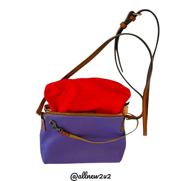 Dooney & Bourke Pebble Grain Plum Violet Leather Crossbody Bag - Picture 7 of 12